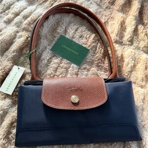NWT Longchamp Le Pliage Original Shoudler Nylon Bag Tote, NAVY, LARGE